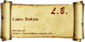 Lapu Baksa névjegykártya